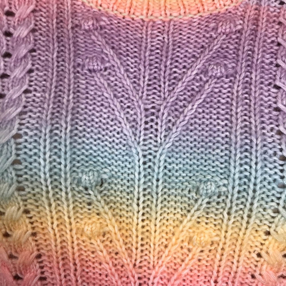 Loft Ann Taylor Multicolor Pastel Rainbow Sweater Small - Picture 6 of 14